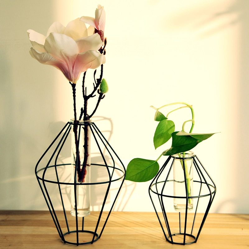 Steel Planter Pot with Glass for Home Deco and Decoration
