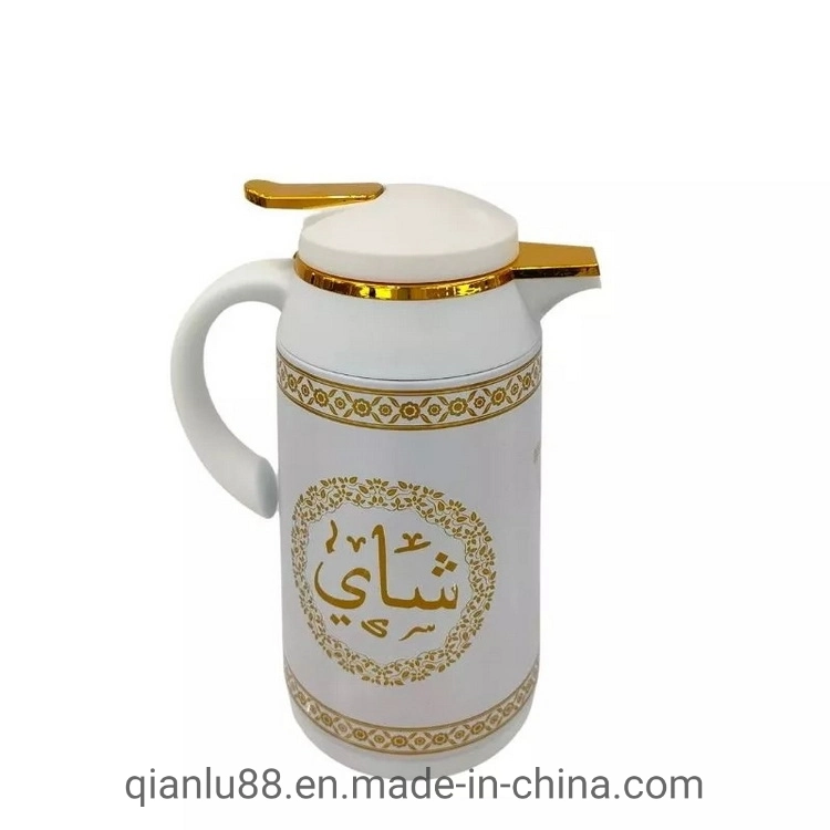 1.0L 1.5L 2L 2.5L 3L Arabic Style Vacuum Flask Metal Body Glass Thermal Insulated Water Tea Pot Arabic Tea Coffee Jug