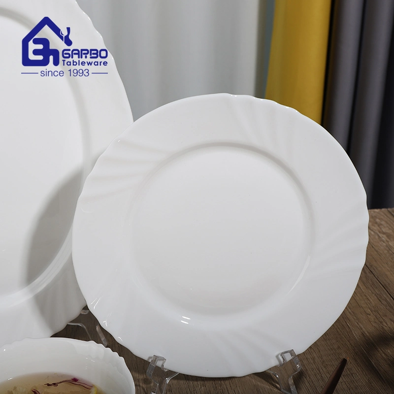 Hot Sale White Plain Opal Glass Plate Dinner Dish