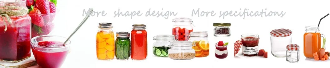 Food Fruit Jam Packaging Clear Glass Jars for Storage Jam (Grid pattern cap)