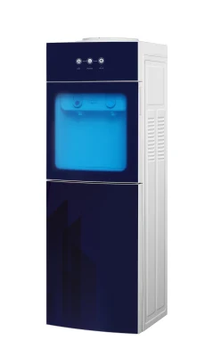 冷蔵キャビネット付き強化ガラス製温冷水ディスペンサー