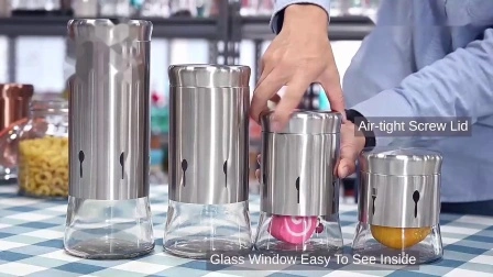 ガラス容器と密閉蓋付きガラス瓶のセット